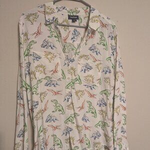 Modcloth Dinosaur Print Button-Down